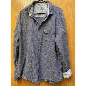 Bruno Men`s XL Long Sleeve Button Down Black Patterned W/pocket‎ Casual Shirt